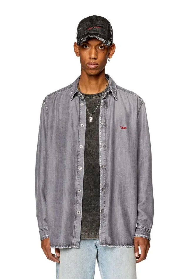 Men DSimply Grey Diesel Shirts Men DSimply Grey Diesel Shirts