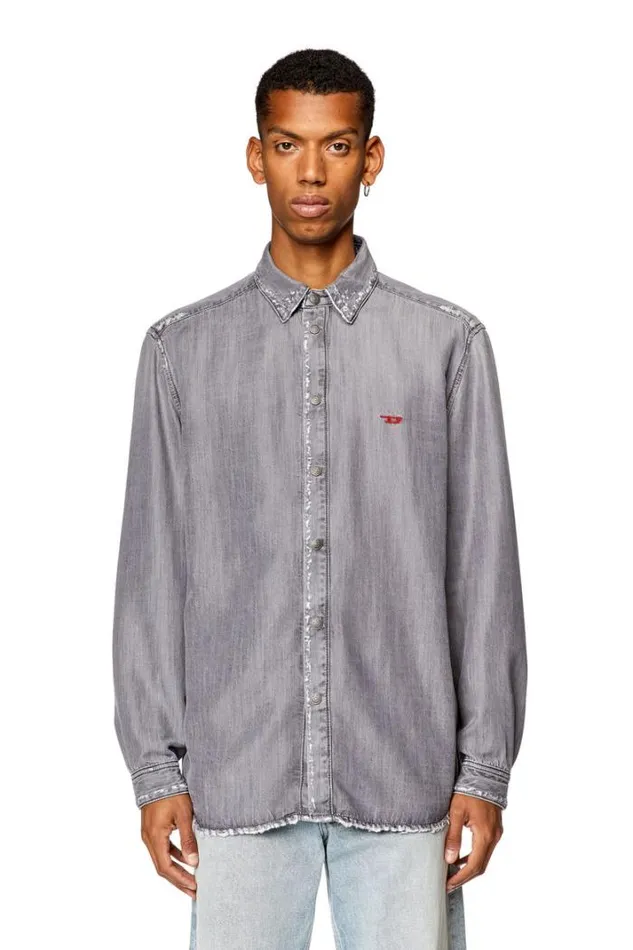 Men DSimply Grey Diesel Shirts Men DSimply Grey Diesel Shirts