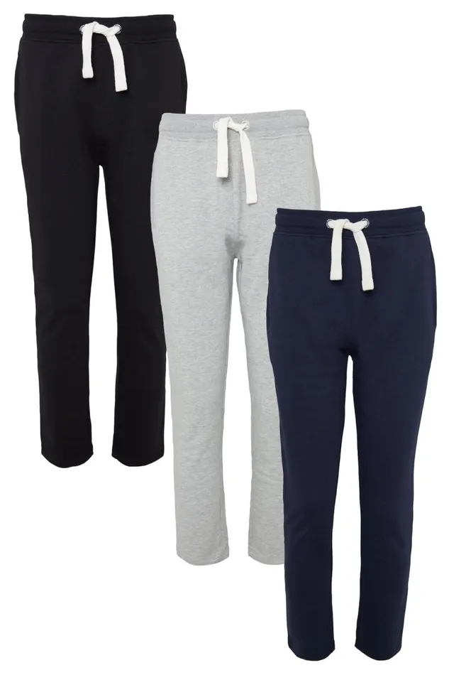Men Dark Mix Straight Leg Joggers 3 Pack Threadbare Joggers
