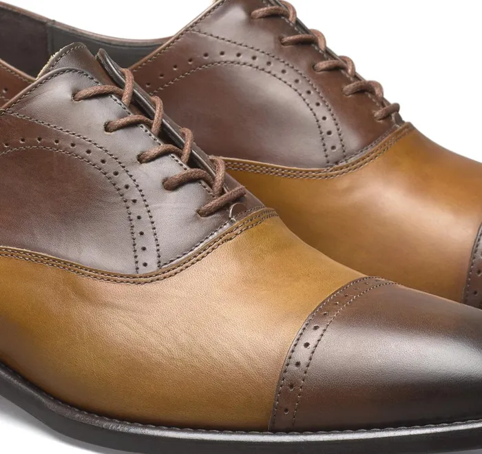 Men Ellsworth Cap Toe Browntan Italian Calfskin JohnstonandMurphy LaceUps Men Ellsworth Cap Toe Browntan Italian Calfskin JohnstonandMurphy LaceUps