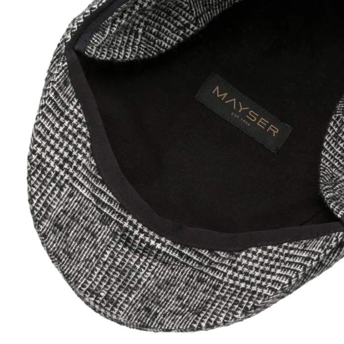 Men Flat Caps Mayser Merlino Flat Cap With Ear Flaps Blackandwhite Men Flat Caps Mayser Merlino Flat Cap With Ear Flaps Blackandwhite