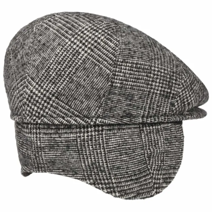 Men Flat Caps Mayser Merlino Flat Cap With Ear Flaps Blackandwhite Men Flat Caps Mayser Merlino Flat Cap With Ear Flaps Blackandwhite