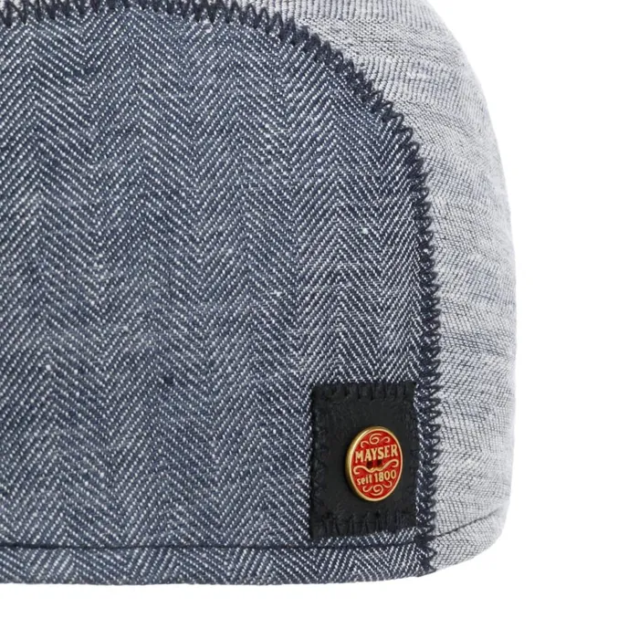 Men Flat Caps Mayser Prince Twotone Linen Flat Cap Blue Men Flat Caps Mayser Prince Twotone Linen Flat Cap Blue