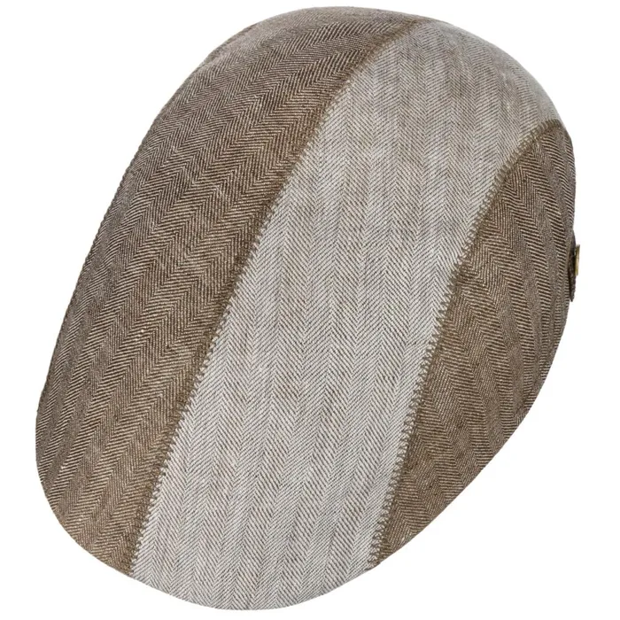 Men Flat Caps Mayser Prince Twotone Linen Flat Cap Blue Men Flat Caps Mayser Prince Twotone Linen Flat Cap Blue