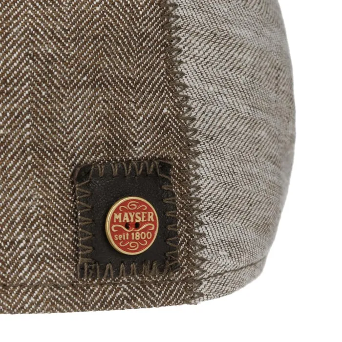 Men Flat Caps Mayser Prince Twotone Linen Flat Cap Blue Men Flat Caps Mayser Prince Twotone Linen Flat Cap Blue