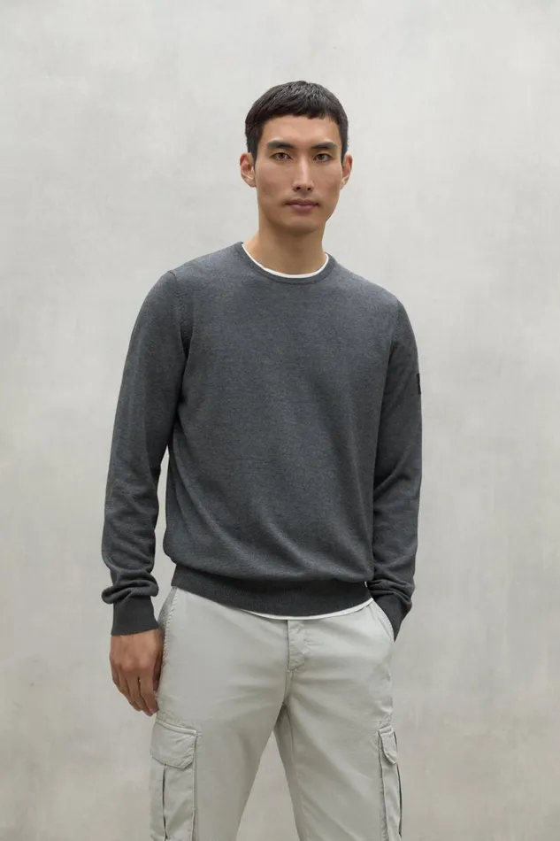 Men Grey Bayona Sweater Ecoalf Knitwear