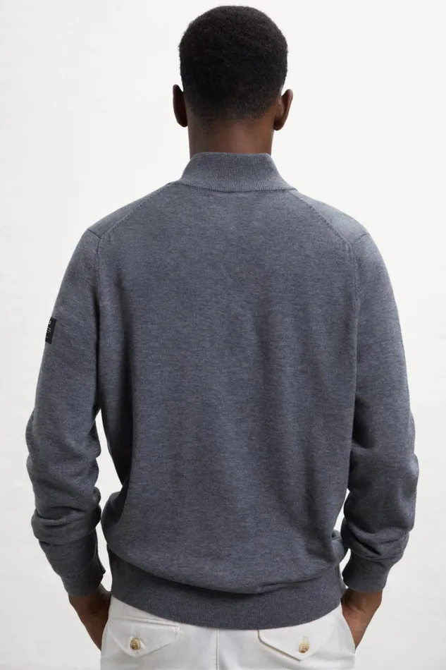 Men Grey Mandarina Knitted Jumper Ecoalf Knitwear