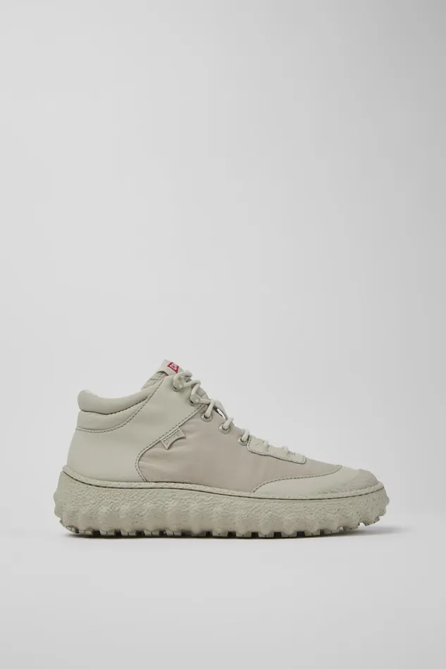 Men Ground MICHELIN White Textile And Leather Shoes Camper Ankle Boots Men Ground MICHELIN White Textile And Leather Shoes Camper Ankle Boots