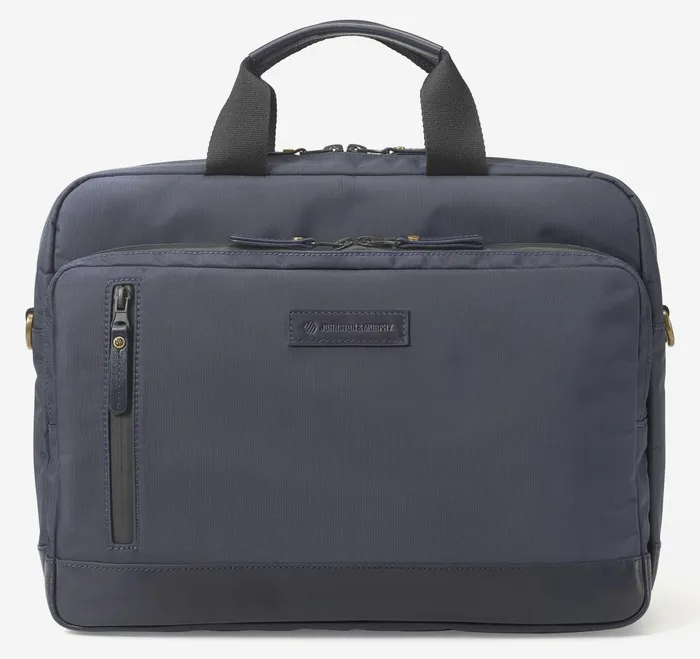 Men Hudson Waterproof Briefcase Navy JohnstonandMurphy Backpacks and Briefcases
