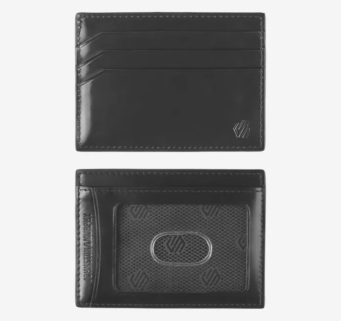 Men Hudson Weekender Case Black Brushoff JohnstonandMurphy Wallets