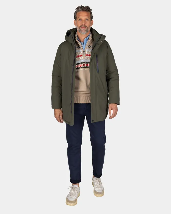 Men Jackets NZA New Zealand Auckland Dark Green Parka With Standing Collar 8211 Gravel Green Men Jackets NZA New Zealand Auckland Dark Green Parka With Standing Collar 8211 Gravel Green