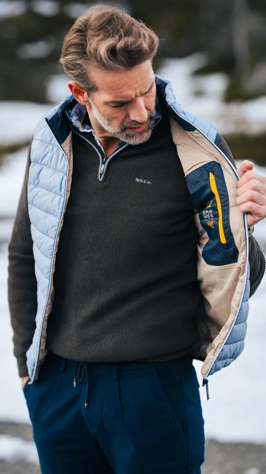 Men Jackets NZA New Zealand Auckland Light Blue Quilted Body Warmer 8211 Mineral Blue Men Jackets NZA New Zealand Auckland Light Blue Quilted Body Warmer 8211 Mineral Blue