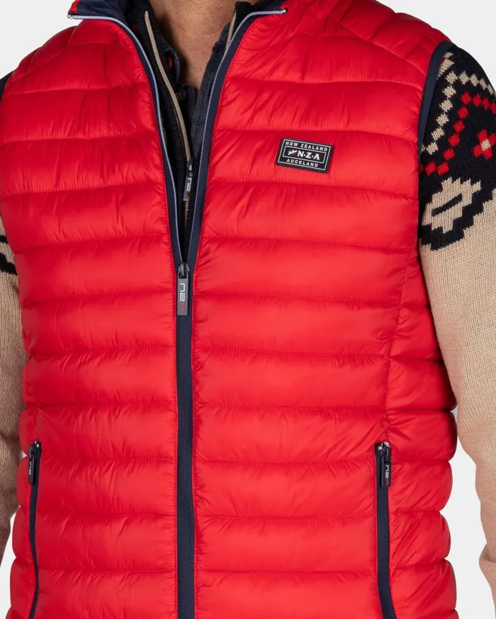 Men Jackets NZA New Zealand Auckland Red Padded Vest 8211 Reef Red Men Jackets NZA New Zealand Auckland Red Padded Vest 8211 Reef Red