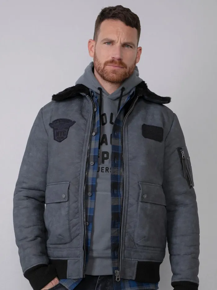 Men Jackets Petrol Industries Bomber Jacket Dark Slate