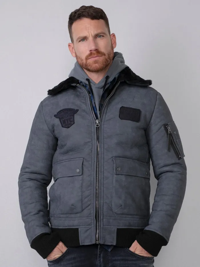 Men Jackets Petrol Industries Bomber Jacket Dark Slate