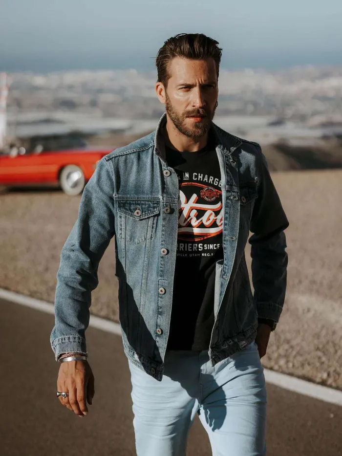 Men Jackets Petrol Industries Denim Jacket Vintage Blue