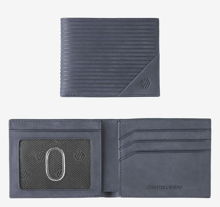 Men Jackson Scored OilTanned Bill Navy Oiled JohnstonandMurphy Wallets