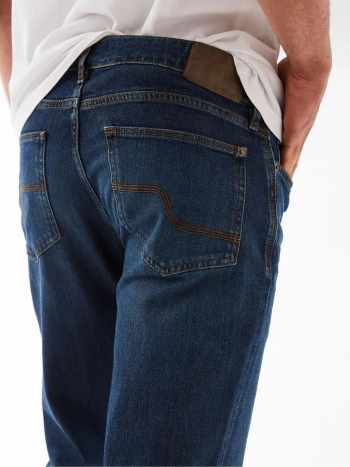 Men Jeans Fat Face Blue Slim Mid Wash Jeans