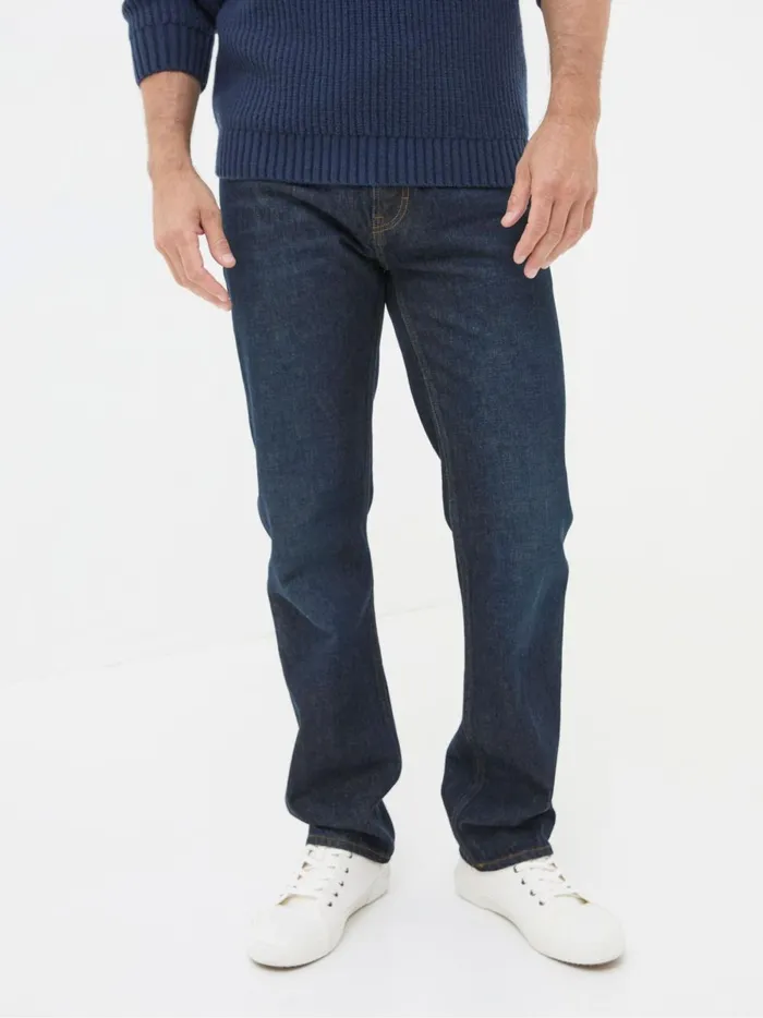 Men Jeans Fat Face Blue Straight Fit Jeans
