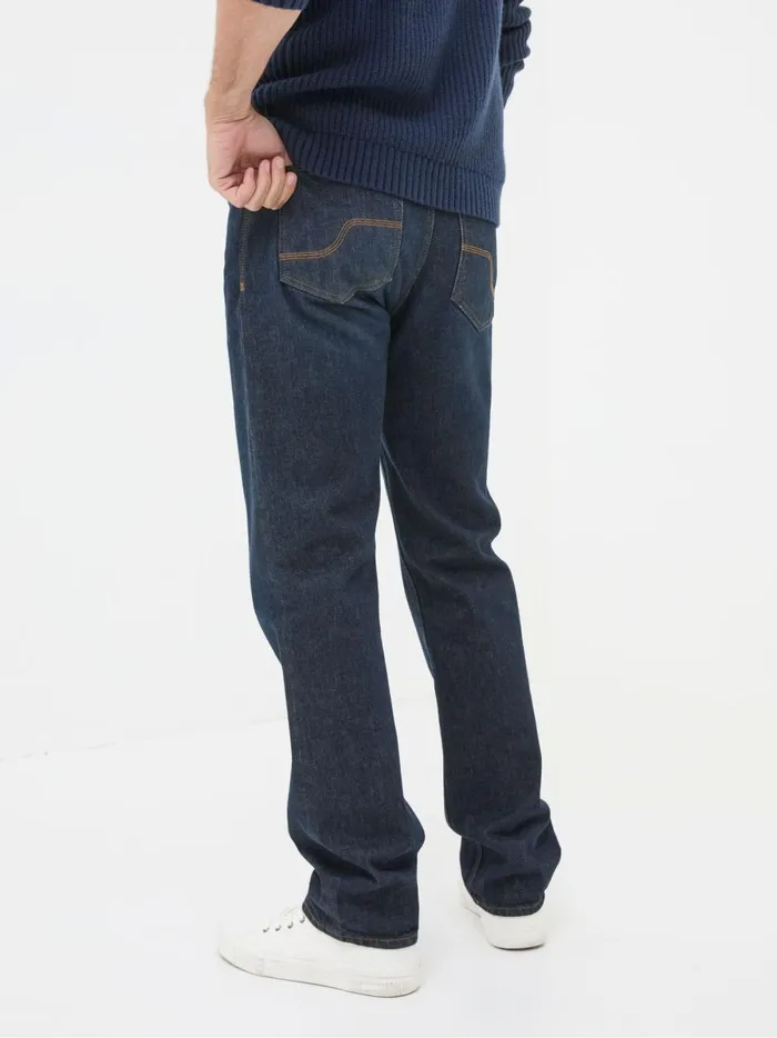 Men Jeans Fat Face Blue Straight Fit Jeans