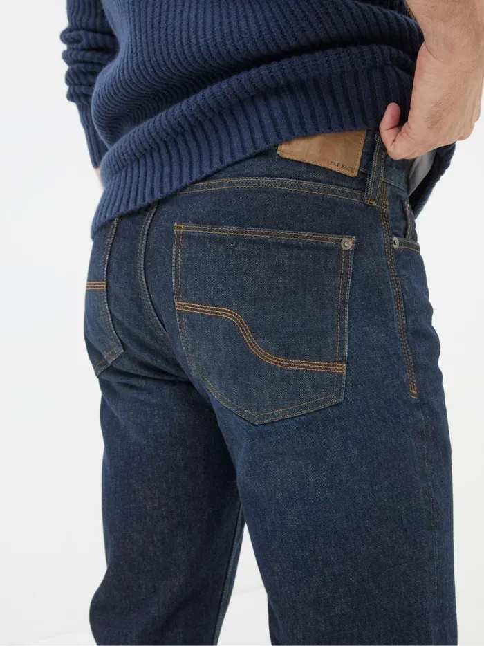 Men Jeans Fat Face Blue Straight Fit Jeans