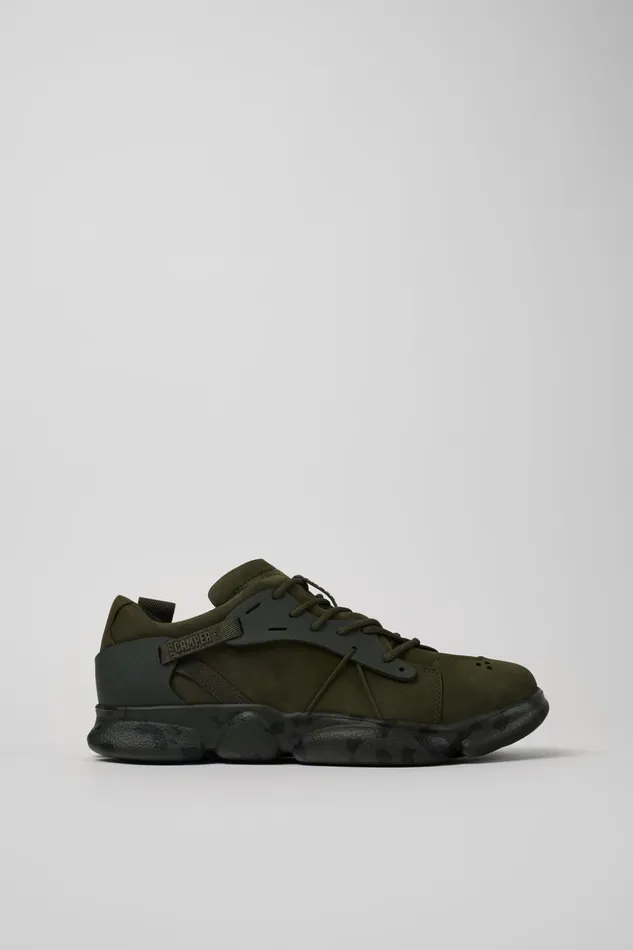 Men Karst Green Nubuck And Textile Sneakers Camper Sneakers Men Karst Green Nubuck And Textile Sneakers Camper Sneakers