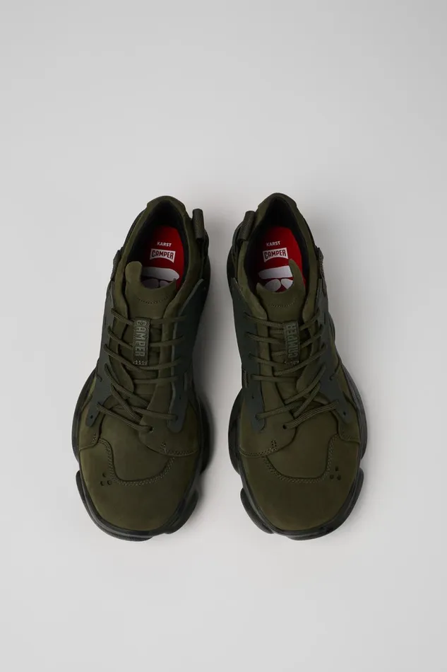 Men Karst Green Nubuck And Textile Sneakers Camper Sneakers Men Karst Green Nubuck And Textile Sneakers Camper Sneakers