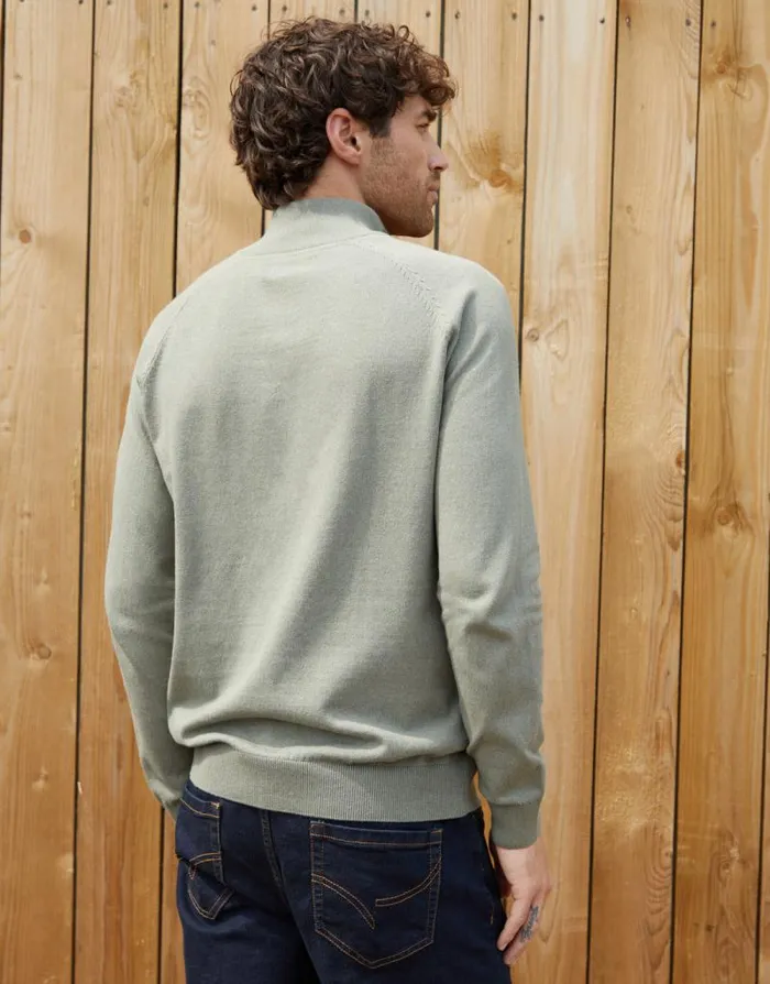 Men Khaki Raglan Knitted Quarter Zip Jumper Threadbare Jumpers Men Khaki Raglan Knitted Quarter Zip Jumper Threadbare Jumpers