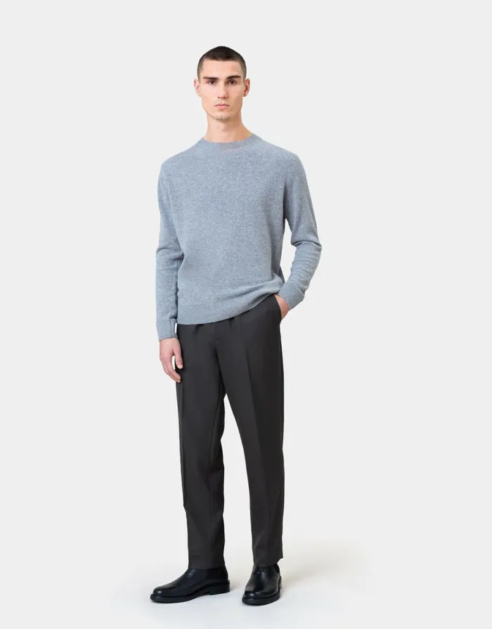 Men Knit Sweaters Colorful Standard Light Merino Wool Crew Polar Blue