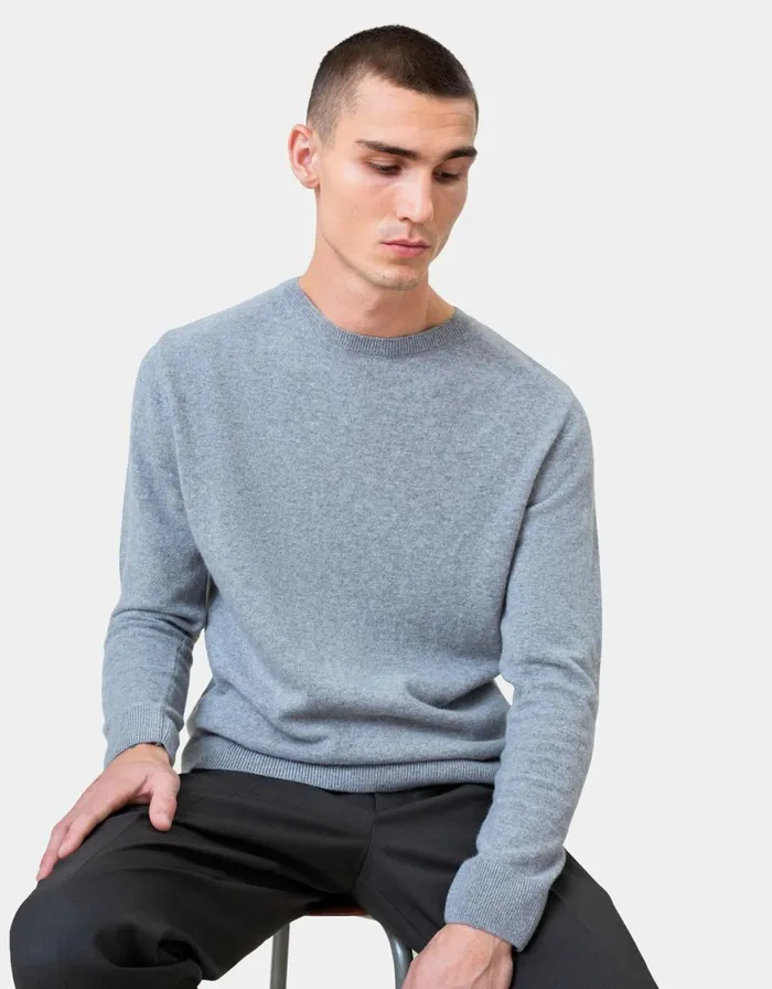 Men Knit Sweaters Colorful Standard Light Merino Wool Crew Scarlet Red