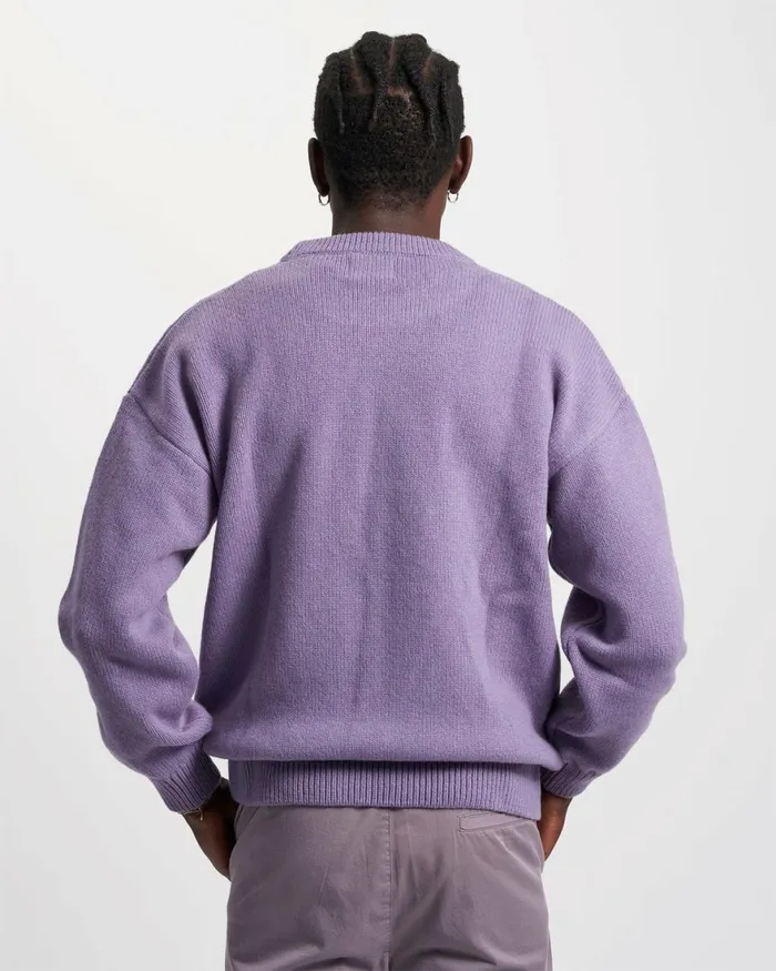Men Knit Sweaters Colorful Standard Oversized Merino Wool Crew Burned Yellow