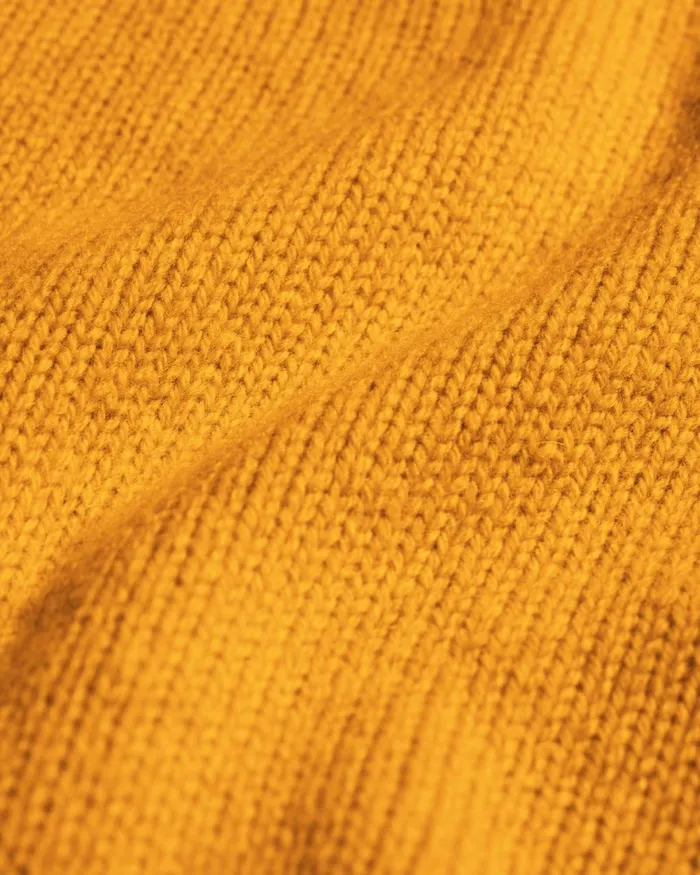 Men Knit Sweaters Colorful Standard Oversized Merino Wool Crew Burned Yellow