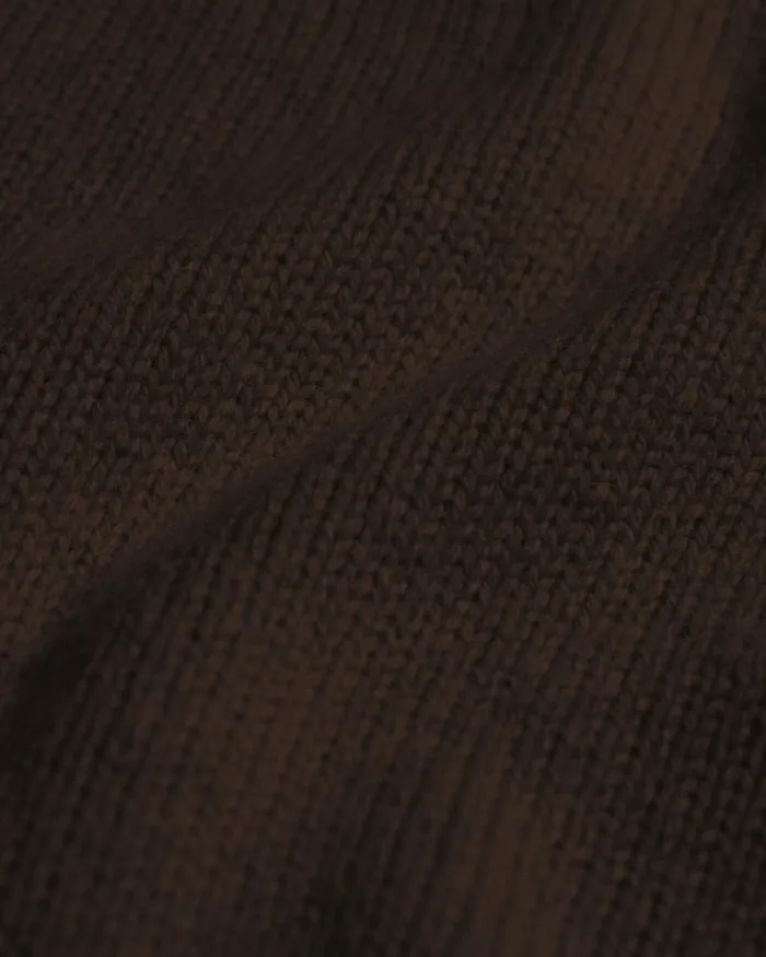 Men Knit Sweaters Colorful Standard Oversized Merino Wool Crew Coffee Brown