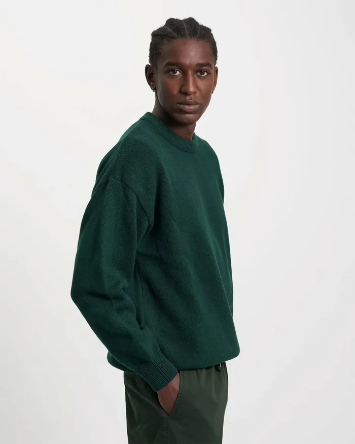 Men Knit Sweaters Colorful Standard Oversized Merino Wool Crew Ivory White