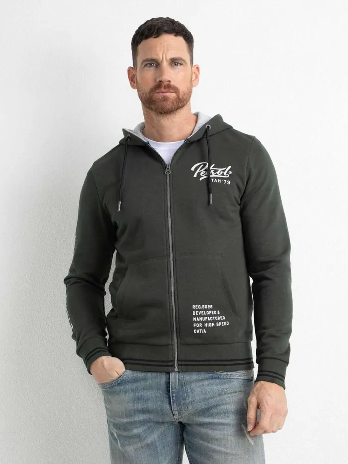 Men Knits and Sweats Petrol Industries Zipped Hoodie Forest Night