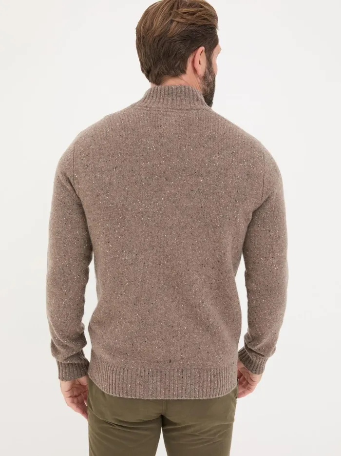 Men Knitwear Fat Face Natural Lambswool Half Neck Jumper