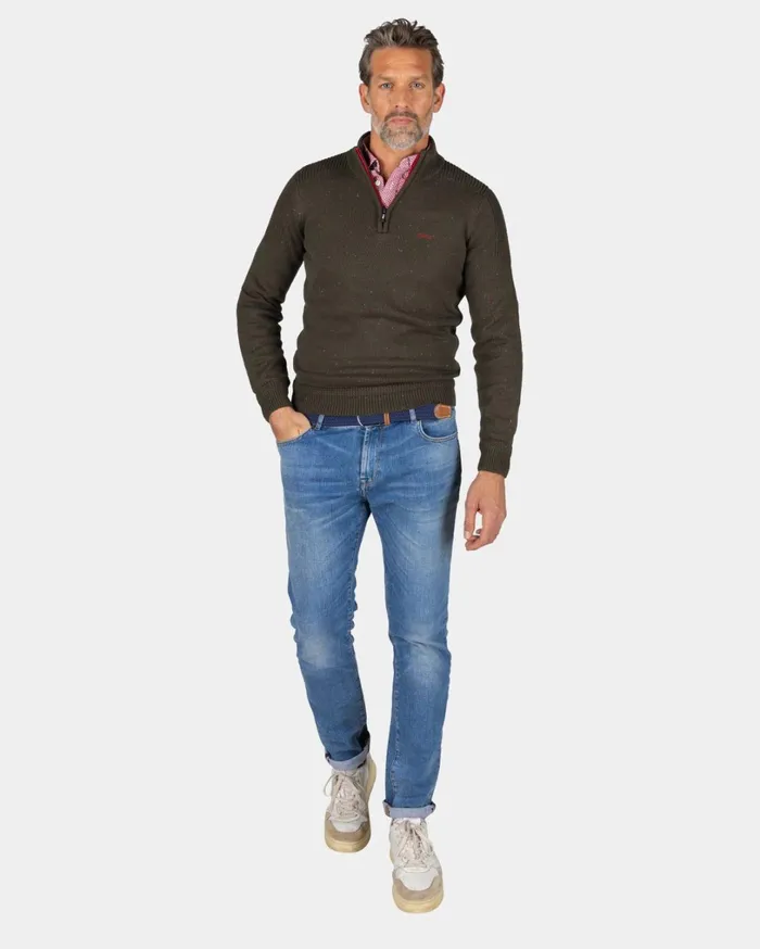 Men Knitwear NZA New Zealand Auckland Dark Green Pullover With HalfZip 8211 Gravel Green Men Knitwear NZA New Zealand Auckland Dark Green Pullover With HalfZip 8211 Gravel Green