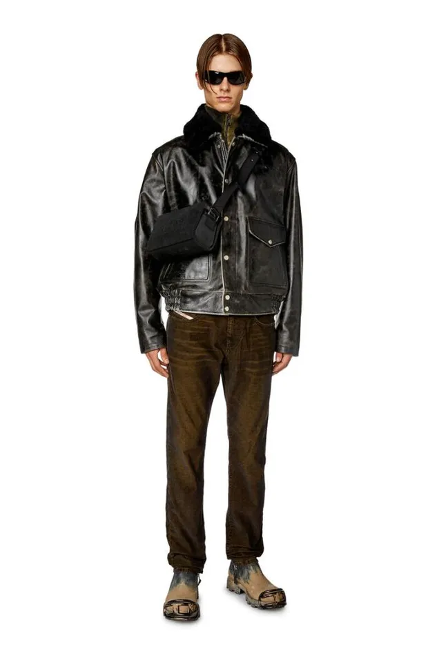 Men LMudsFur Black Diesel Outerwear And Jackets