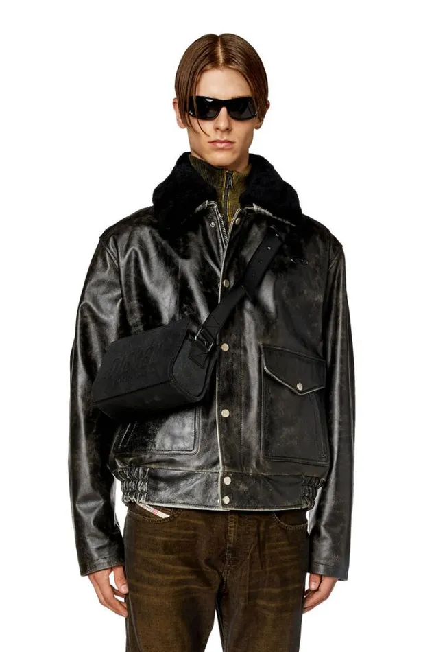 Men LMudsFur Black Diesel Outerwear And Jackets Men LMudsFur Black Diesel Outerwear And Jackets