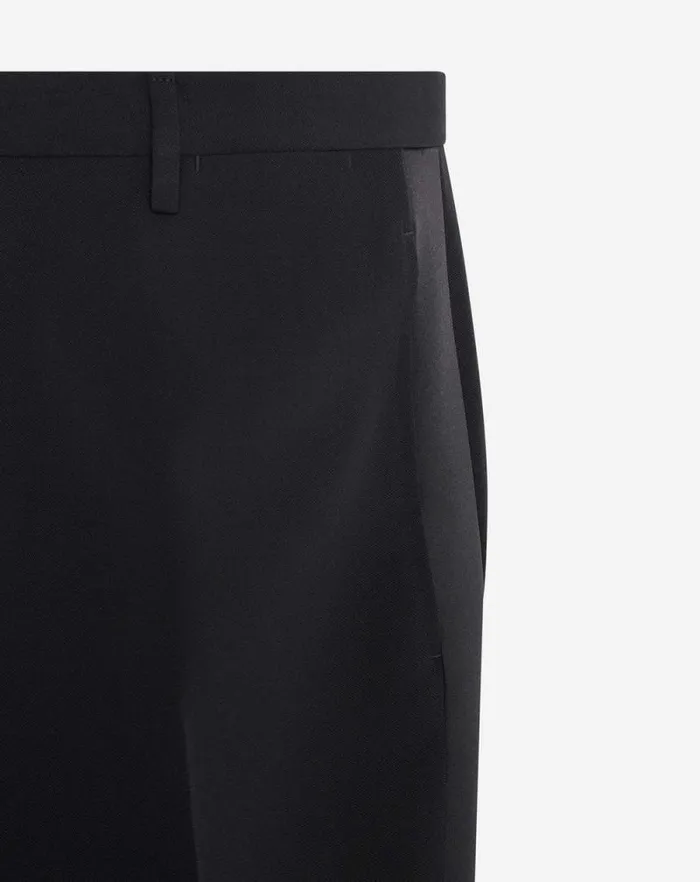 Men Lanvin Pants and Shorts Cigarette Trousers With Satin Side Bands Black
