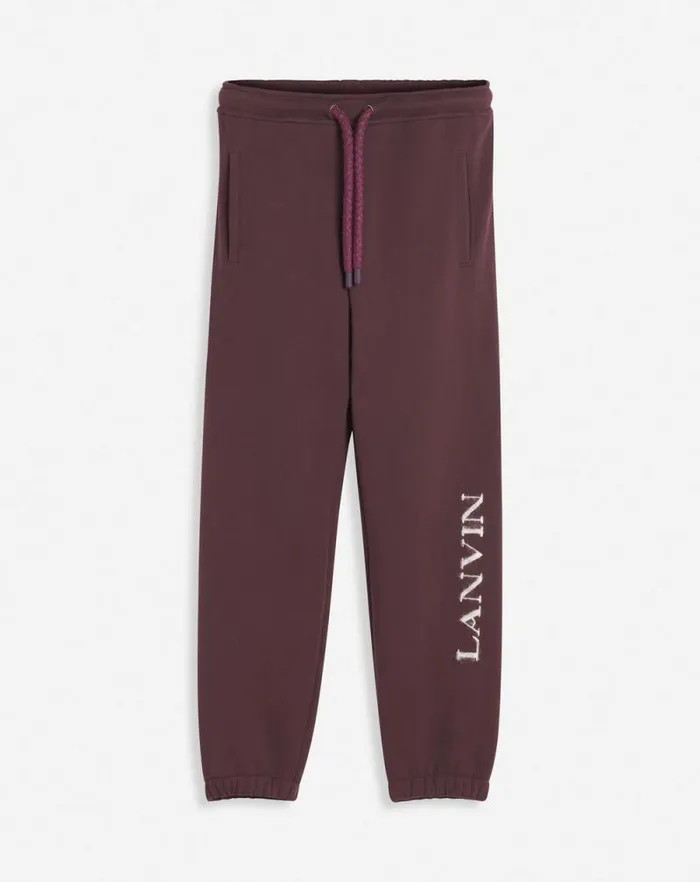Men Lanvin Pants and Shorts Curb Snake Training Pants Burgundy