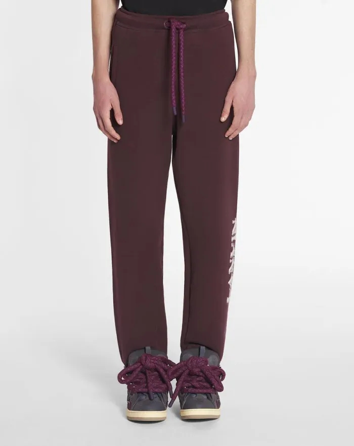 Men Lanvin Pants and Shorts Curb Snake Training Pants Burgundy Men Lanvin Pants and Shorts Curb Snake Training Pants Burgundy