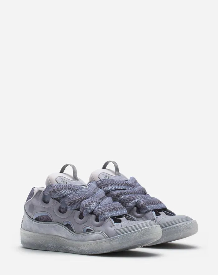 Men Lanvin Sneakers Leather Curb Sneakers Light Grey Men Lanvin Sneakers Leather Curb Sneakers Light Grey