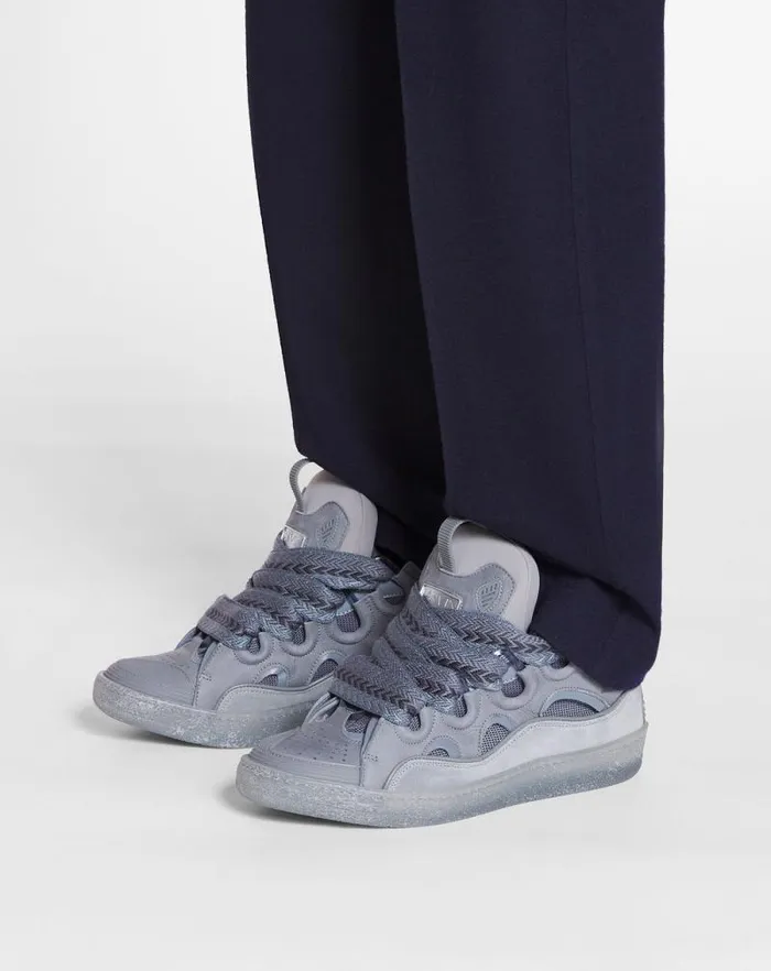 Men Lanvin Sneakers Leather Curb Sneakers Light Grey Men Lanvin Sneakers Leather Curb Sneakers Light Grey