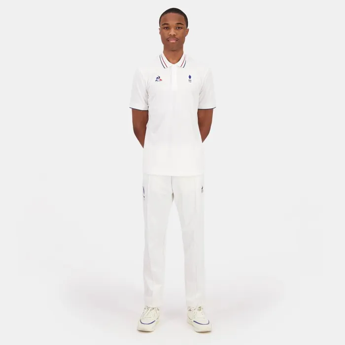 Men Le Coq Sportif Polos Shirts France039s Olympic Team Polo Shirt Marshmallow