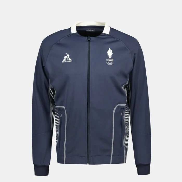Men Le Coq Sportif Sweatshirts France039s Olympic Team ZipUp Sweatshirtshirt Insignia Blue