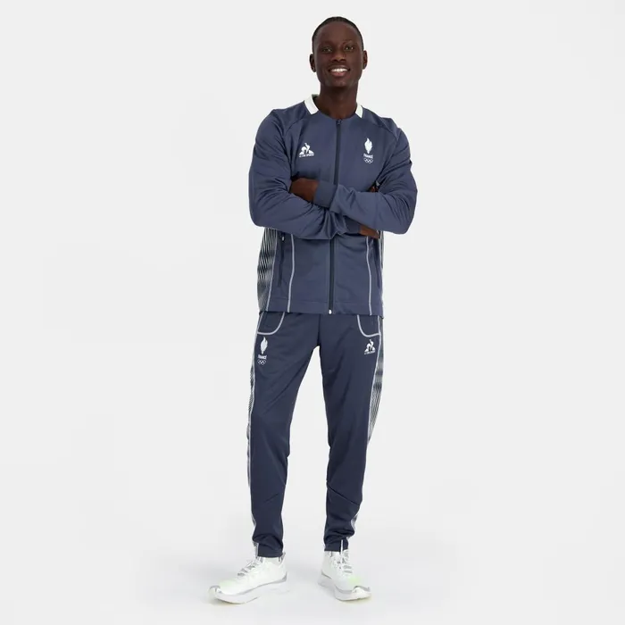 Men Le Coq Sportif Sweatshirts France039s Olympic Team ZipUp Sweatshirtshirt Insignia Blue