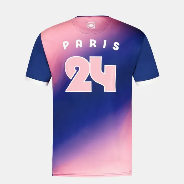 Men Le Coq Sportif Tshirts And Tops Paris 2024 TShirt Blue Depthspink Carnation Men Le Coq Sportif Tshirts And Tops Paris 2024 TShirt Blue Depthspink Carnation