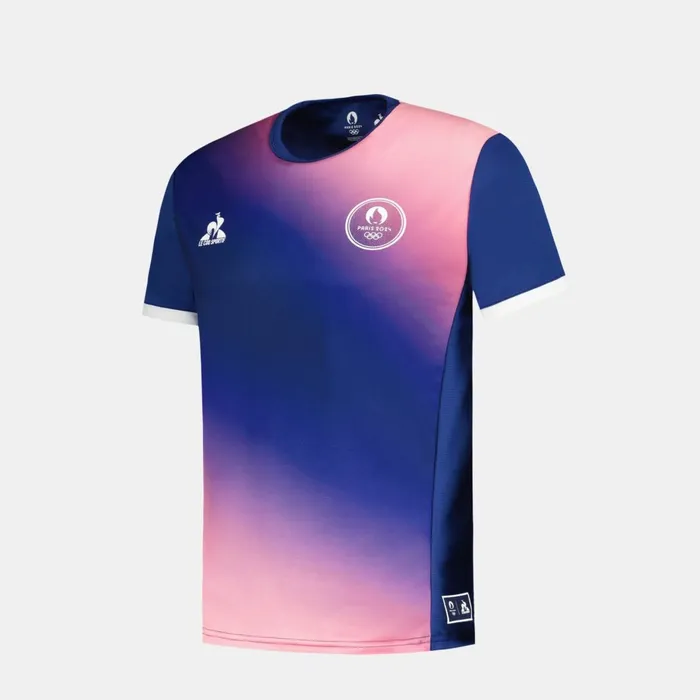 Men Le Coq Sportif Tshirts And Tops Paris 2024 TShirt Blue Depthspink Carnation Men Le Coq Sportif Tshirts And Tops Paris 2024 TShirt Blue Depthspink Carnation
