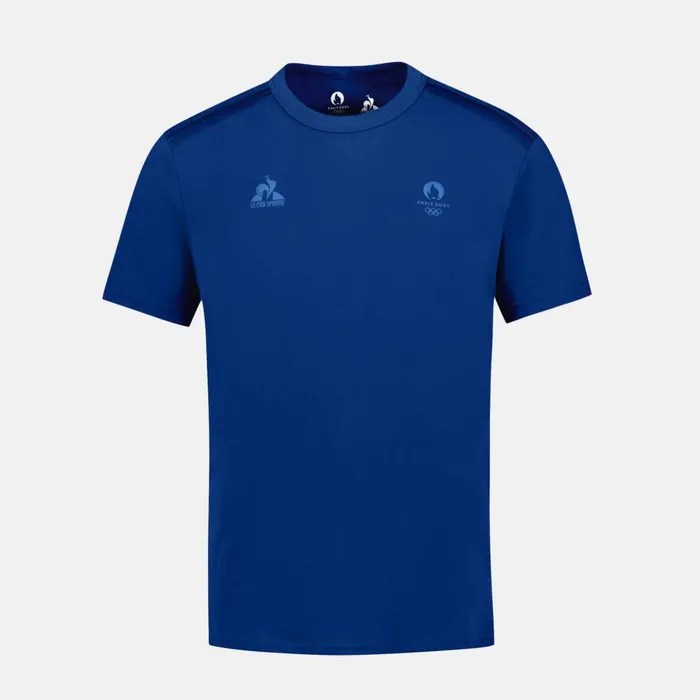 Men Le Coq Sportif Tshirts And Tops Paris 2024 Tshirt Homme Blue Depths